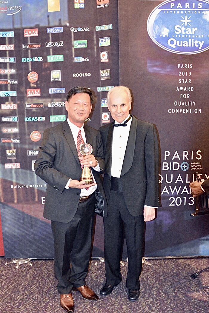 Paris 2013 International Star for Leadership in Quality Award